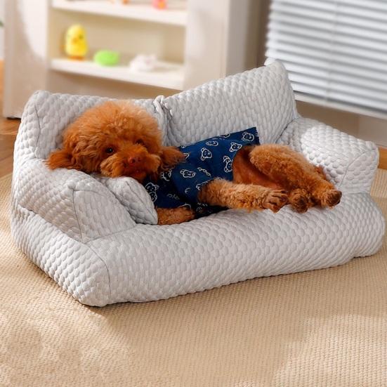 Охлаждающий диван-кровать для домашних животных, летняя охлаждающая кровать, спальный диван, мягкий, удобный, с хлопковым наполнителем, гнездо для маленьких, средних и больших собак, кошек