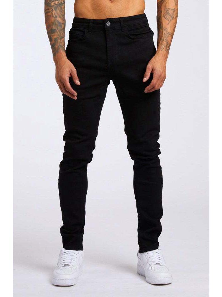 Европейские и американские облегающие черные мужские джинсовые брюки с высокой талией