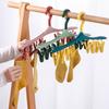 1PC Hanger With Clip 8 Clip Student Dormitory Windproof Plastic Thick Underwear Drying Socks Household