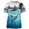 Summer Popular Carp Fishing Full Print T-Shirt for Men Fishing Apparel 3D Catfish Print T-Shirt Short Sleeve Casual Loose Top