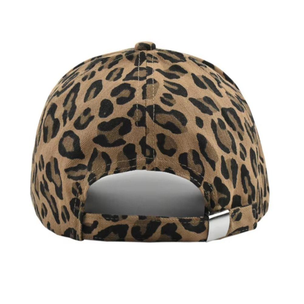 Leopard Print Baseball Cap Adjustable Sun Bonnet Casual Long Brim Visors Travel