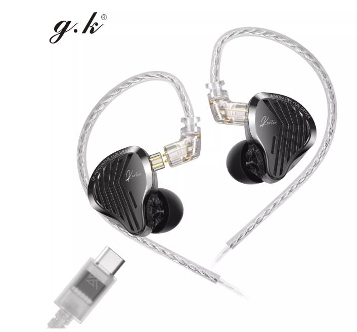 Kunten Gk Динамические Наушники Hifi Стяжелым Басом Металлические Вкладыши С Отсоединяемым 2-контактным Кабелем Для Спортсменов, Геймеров, Любителей Музыки Подарок