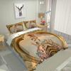 Комплект постельного белья с 3D-ангелом, золотистое роскошное постельное белье с европейским узором, пододеяльник в стиле ретро с цепочкой, 3 предмета для девочек и мальчиков
