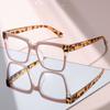 New Trendy Tortoise Shell Square Eyeglasses – Stylish Blue Light Blocking Glasses for Women & Men with Modern Gold Accents