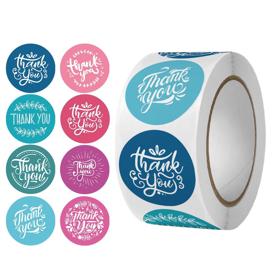 500 Self-Adhesive Thank You Dessert Stickers - Cartoons, Weddings, & Baking Seals for Children