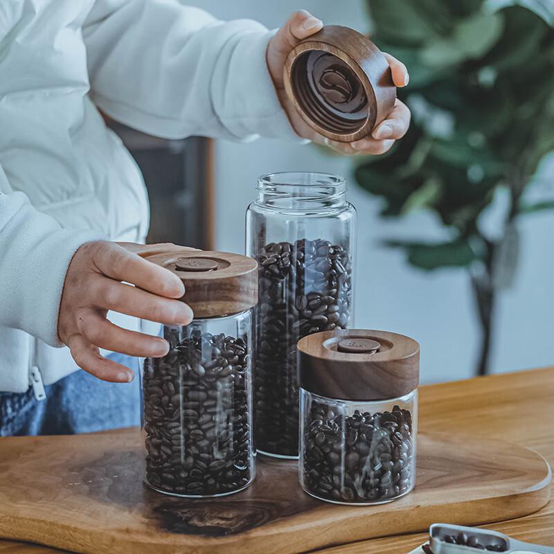 Стеклянная банка для хранения кофе с односторонним клапаном