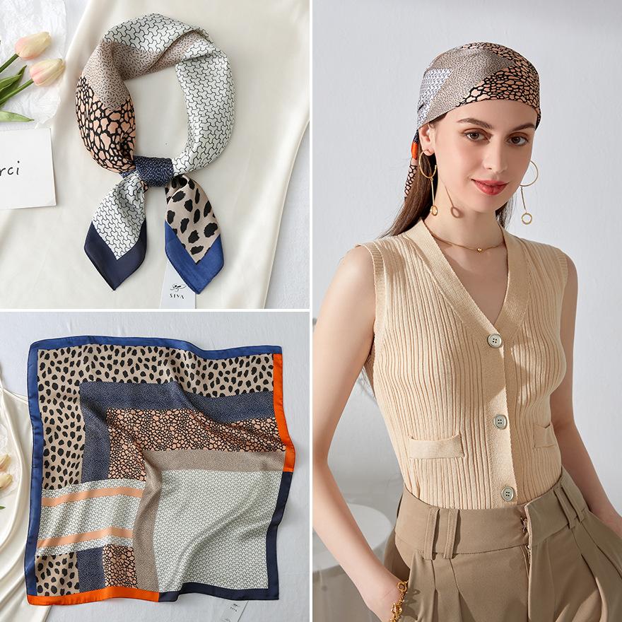 2024 New 70 CM Silk Shirt Decoration Small Square Scarf Fashionable And Versatile Commuting Scarf Neck Protection Scarf