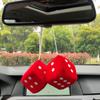 Multicolor Plush Dices Car Hanging Pendant New Year Dice Velvet Dice Model Decoration Rearview Mirrors Styling