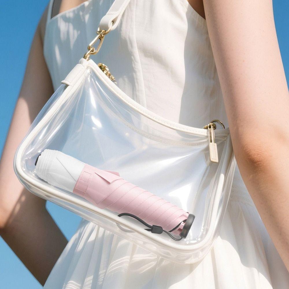 Foldable Mini Umbrella UPF50+ UV Sun Umbrella Pocket Umbrella Dual-Use for Sunny&Rainy Days