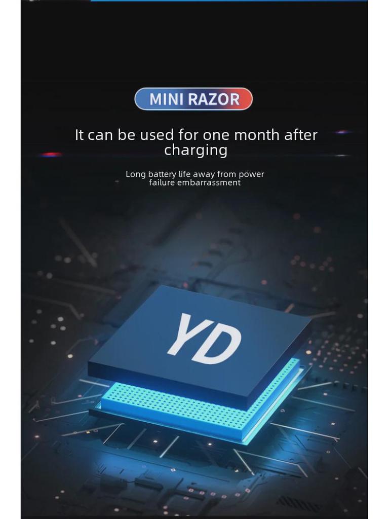 Портативная аккумуляторная мужская электробритва — полноразмерная, моющаяся конструкция