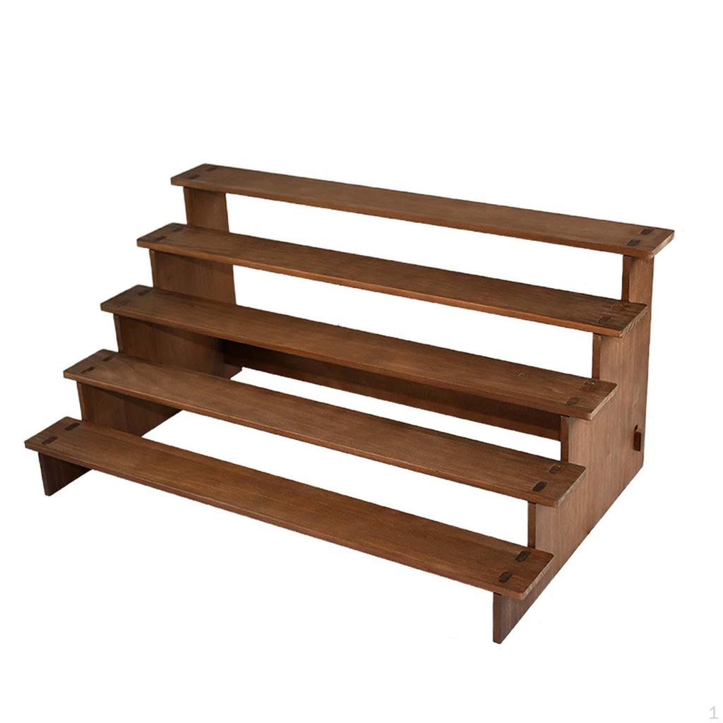 5 Tier Wooden Display Stand, Dessert Organizer, Multipurpose Rustic Cupcake Sturdy Baking