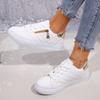 Large Size 2025 Spring Low-top Flat-bottomed Versatile Women's Versatile Lightweight Fashion White Shoes Trendy Sports Shoes