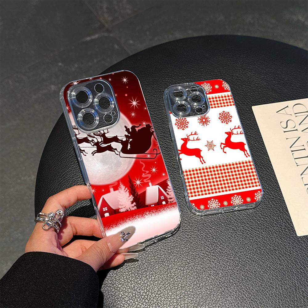 Ae112 Merry Christmas art Magsafe Прозрачные чехлы для Samsung S23 S24 Ultra S20 S21 FE iPhone 16 13 Pro Max XR Магнитная беспроводная зарядка Задняя крышка