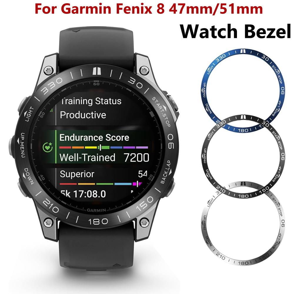 Модный стильный кейс с кольцом-безелем Для умных часов Garmin Fenix 8 51 мм Металлическая рамка Клейкая защитная крышка Для Garmin Fenix 8 47 мм