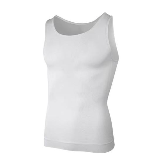 Мужской жилет для фитнеса с U-образным вырезом, без рукавов, корсет для утяжки живота, однотонный, с поддержкой спины, компрессионные топы для тяжелой атлетики