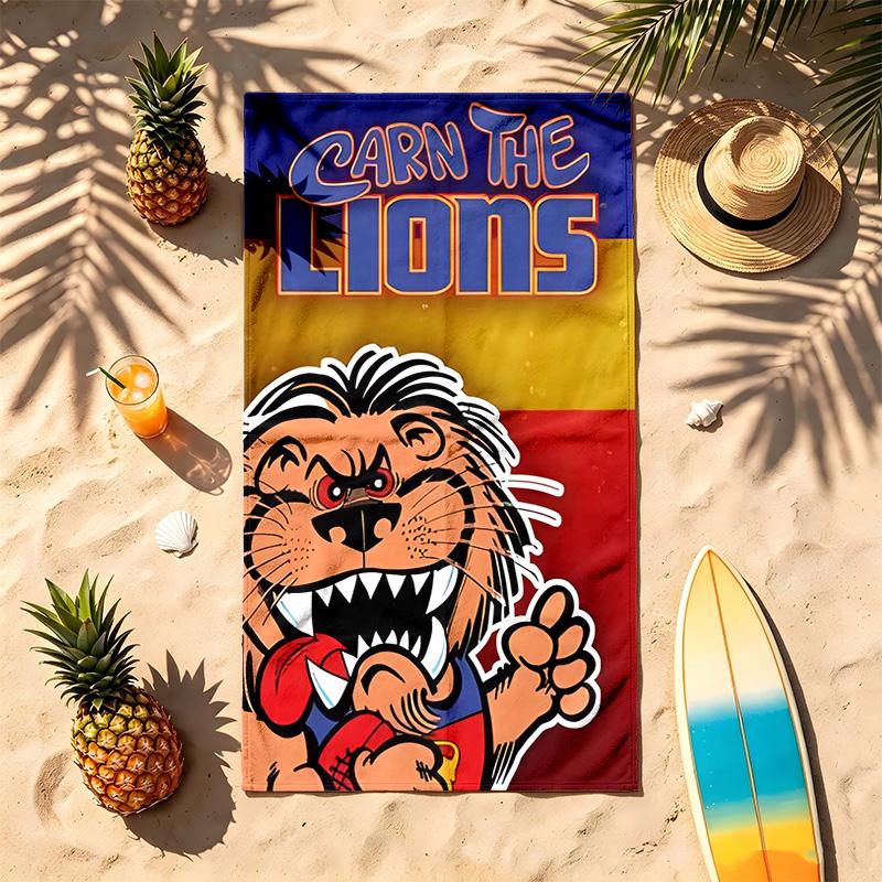 Brisbane Lions (5) Theme Beach Towel Sand Resistant Soft And Comfortable Suitable For The Pool Camping Yoga And Diving A Travel Essential
