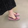 "Encounter Elegance" French Spring and Autumn Flat Bottom Evening Single Shoes Women Gentle Bow Ballet Grandma Ladyshoes Women