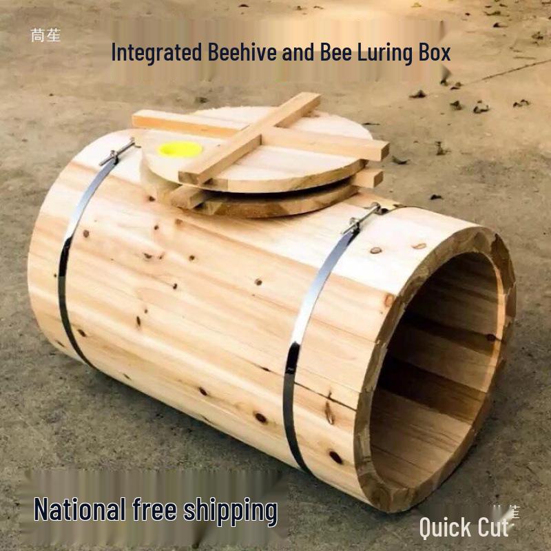 Fir Wood Horizontal Beehive with Inner Lid - Traditional Soil-Raised Design