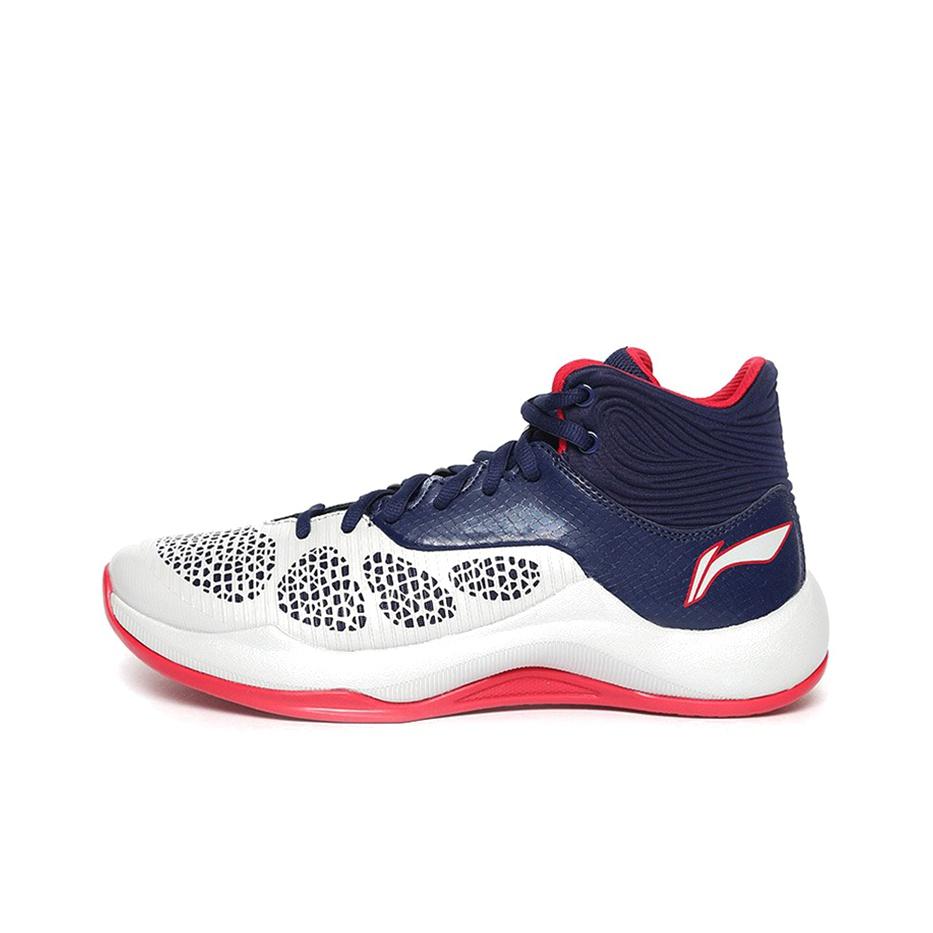 Баскетбольные кроссовки Li Ning Sonic 5 из искусственной кожи, мужские кроссовки, синие, белые, ABPM005-4