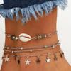 Boho Shell Star Beach Anklet Multilayer Silver Color Anklets Bracelets For Women Sandals Leg Chain Foot Jewelry Anckle Bracelets