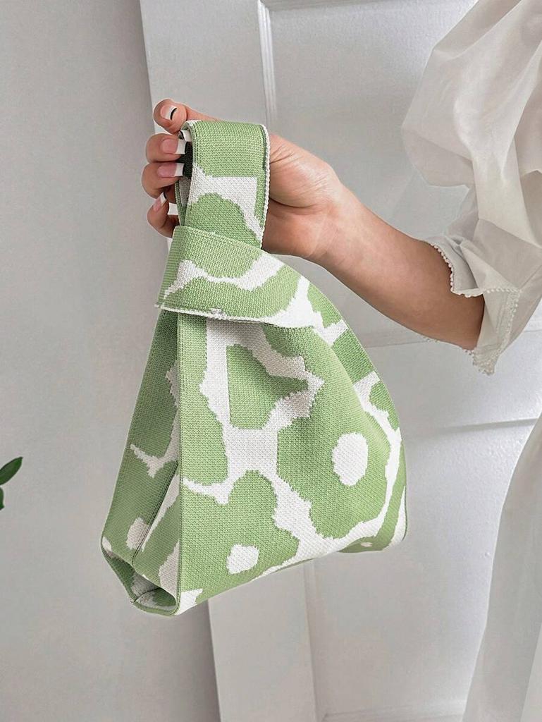 Вязаная сумка-ведро из пряжи, многофункциональная сумка на запястье, плетеная сумка, мультяшная ручная повседневная сумка. zwq