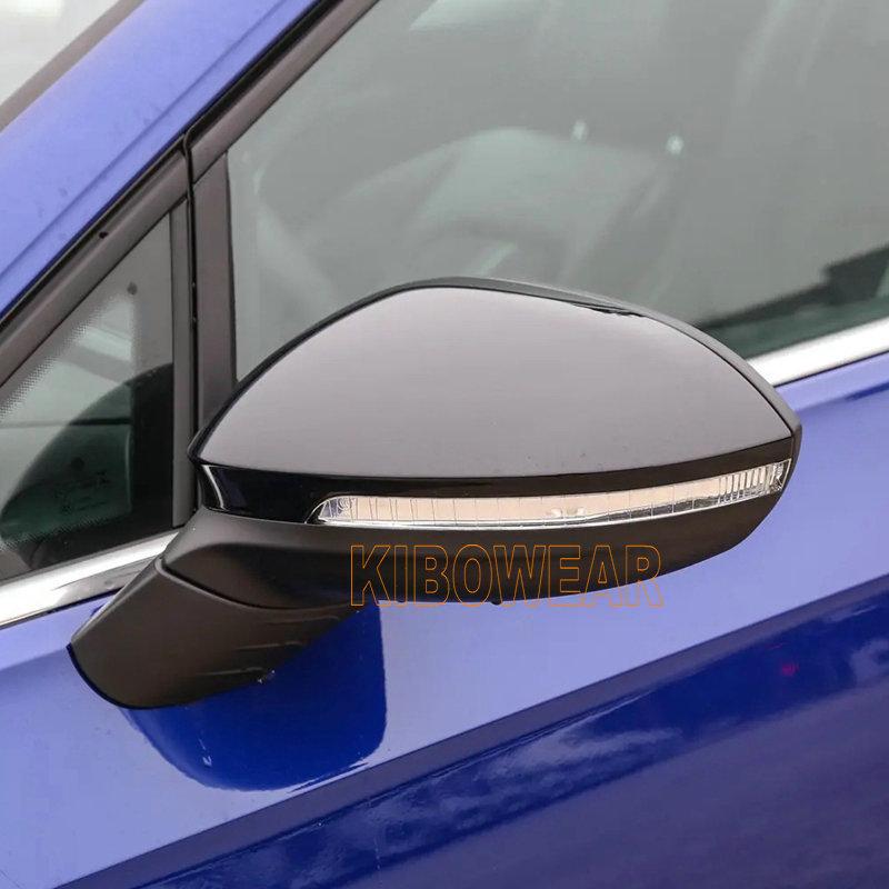 Pair Glossy black Side Mirror Caps for VW Golf GTI MK8 VIII 8 R Covers 2024 door wing rearview replace auto