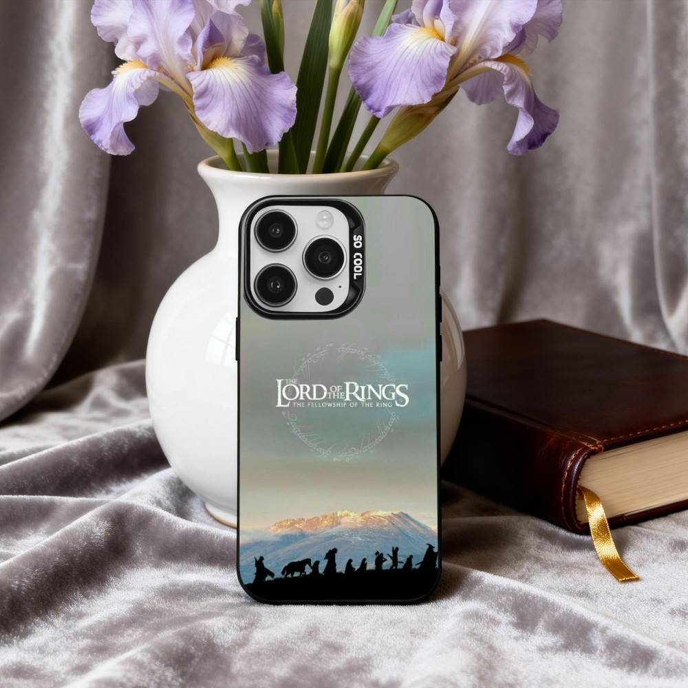 Чехол для телефона 'Властелин колец' (Movie T-The L-Lord-D R-Rings) для iPhone 17, 16, 15, 14, 13, 12, 11 Plus, Pro Max Черный Конфетный серебристый чехол для телефона