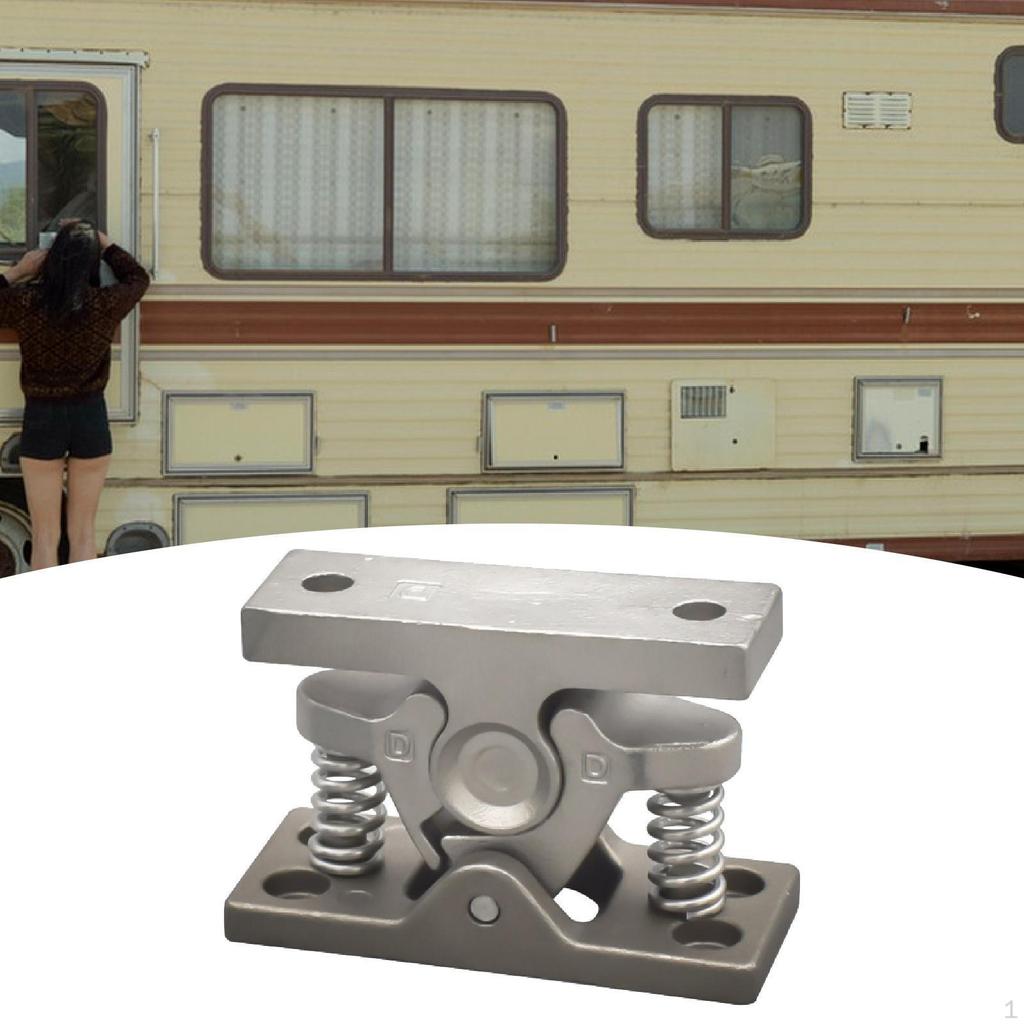 Double Roller Catch,Cabinet Latch Stainless Steel Protection Stop Spring Loaded Door Lock for