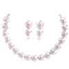 Rhodium Plated Silver Toned White American Diamond Studded Flower Shaped Jewellery Set For Girls and Women