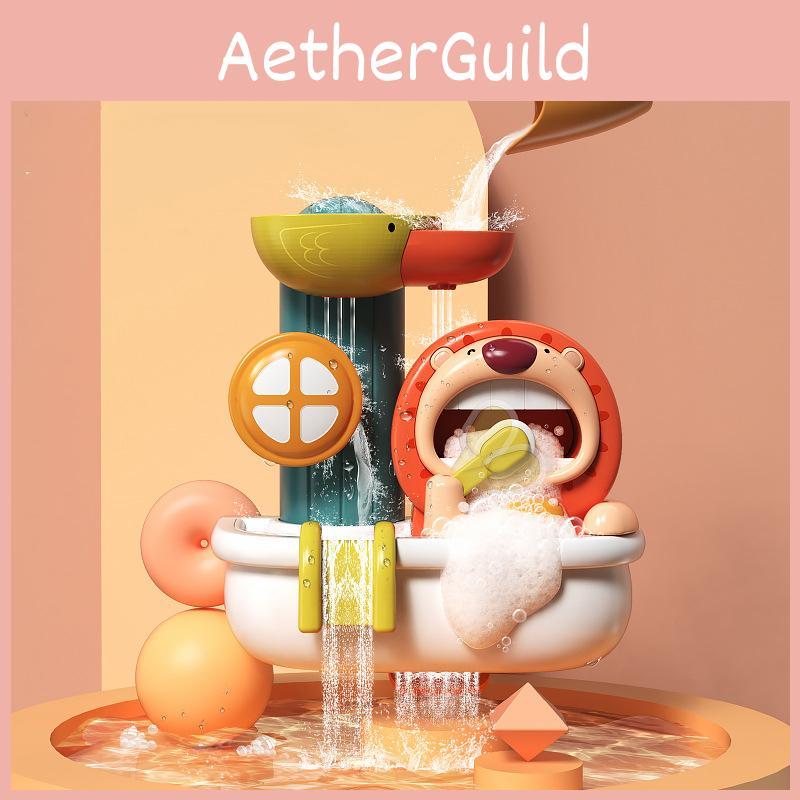 Лев Спиннер с пузырями на присоске Игрушка для купания малыша Водный спрей Детская игра для душа