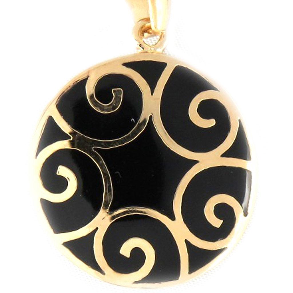 Les Trésors De Lily [B8820] - Позолоченный кулон «Александрия», черный, золотой