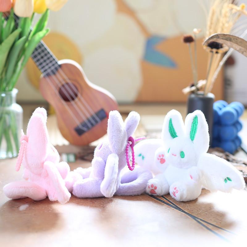 Очаровательная розовая плюшевая игрушка «Зайчик-летучая мышь», милая плюшевая игрушка-кролик с мягким мехом