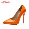 Aphixta 2025 Spring Super High 12cm Stiletto Heels Pumps Women Shoes Pointed Toe Florescence Patent Leather Office Thin Heel