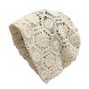 Autumn And Winter Handmade Crochet Black And White Knitted Hat Children'S Casual Versatile Stacking Hat Showing The Face Small Hollow Bag Head Hat