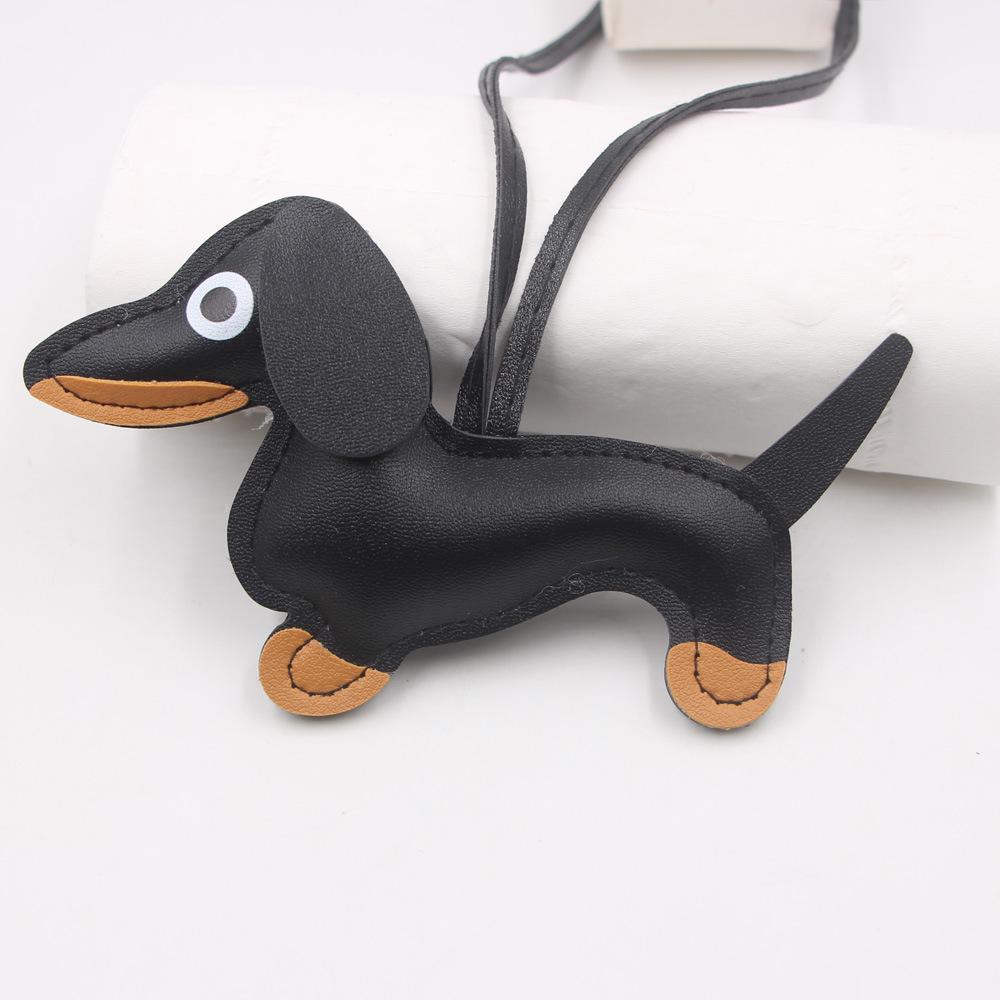 В наличии Кожаный шарм с мультяшным изображением таксы, Брелок для ключей с собакой и Аксессуар для чехла телефона