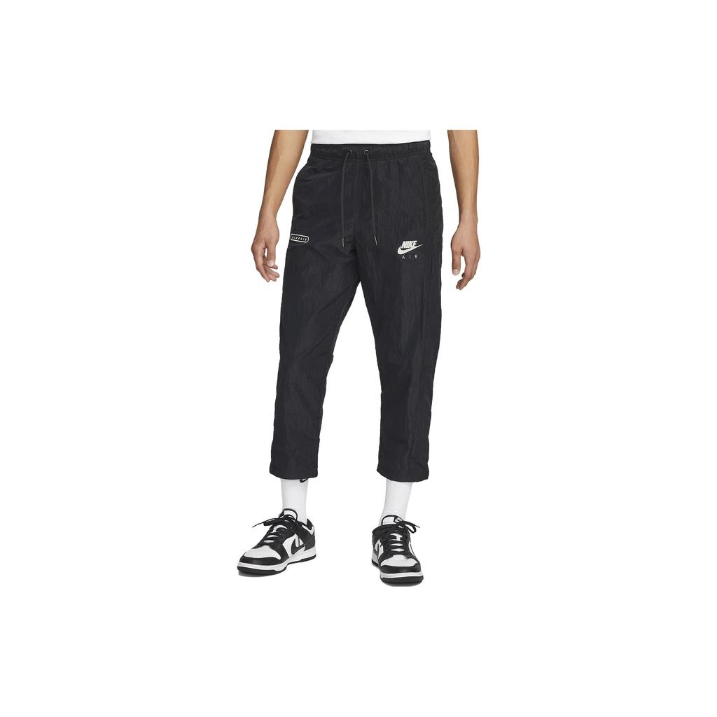 Nike Logo Print Straight-Leg Cropped Casual Pants Men Bottoms Black DM5216-010