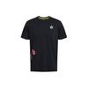 Printed Ribbed Crew Neck Short Sleeve T-Shirt Men Tops Black 1383381-001