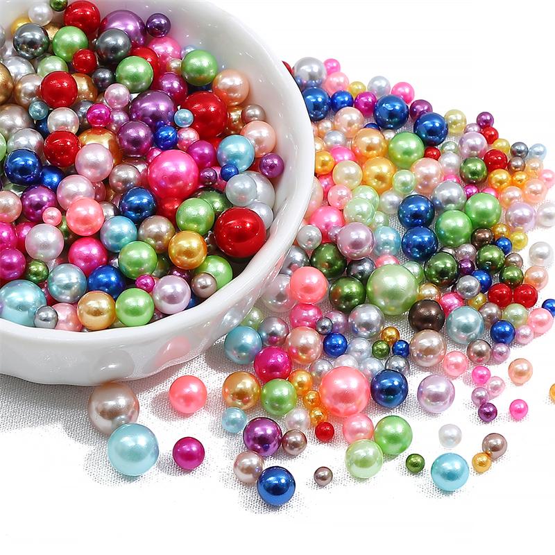 200 шт., 3-8 мм, цветные бусины из АБС-пластика, круглые искусственные жемчужные бусины для самостоятельного изготовления ювелирных изделий, украшения дома, художественный искусственный жемчуг для наполнителей ваз