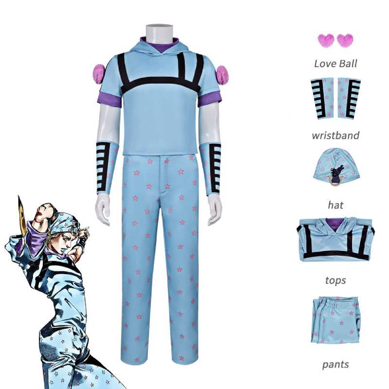 Jojos Bizarre Adventure Johnny Joestar Polyester Cosplay Suit For Anime Conventions