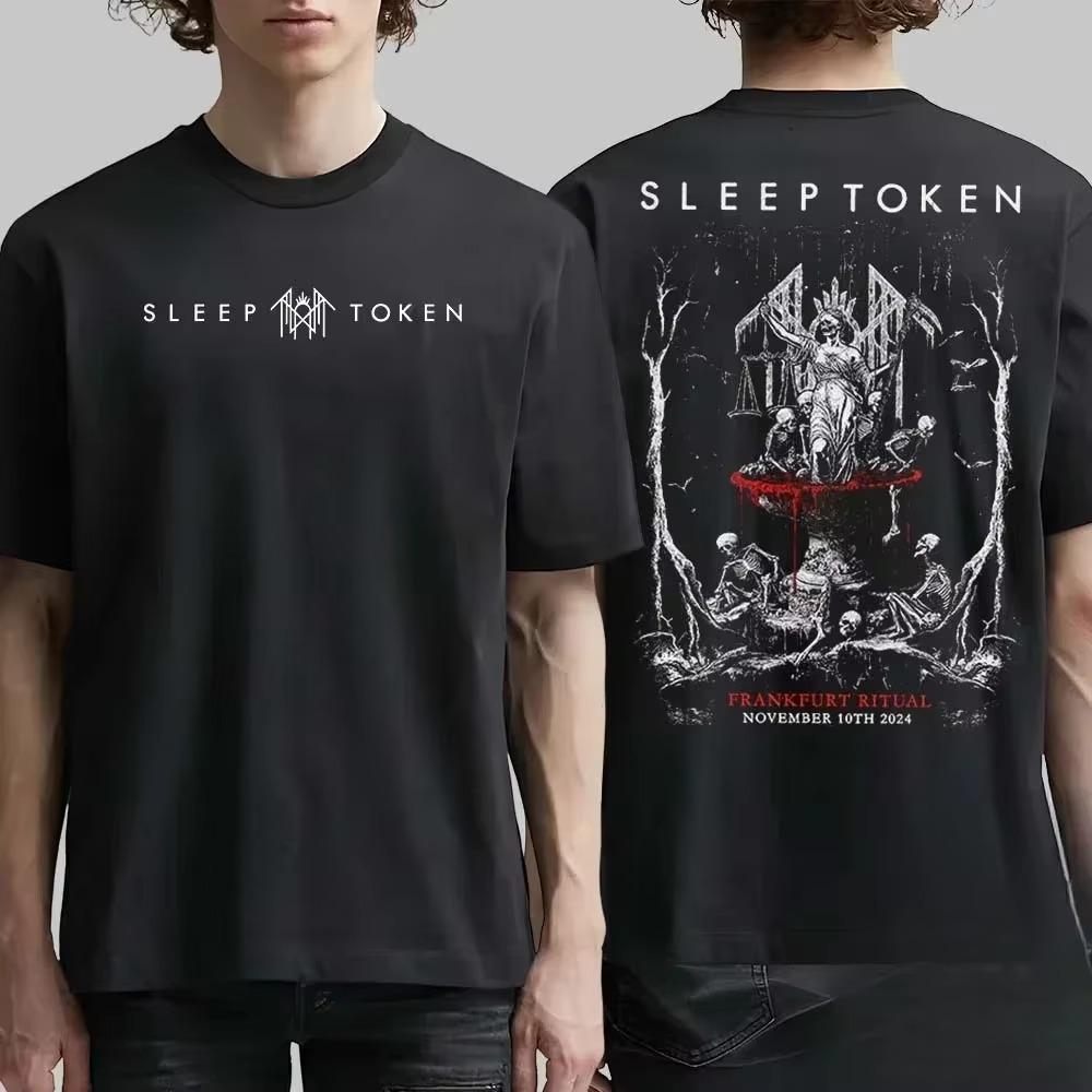 Sleep Token Горячая американская группа Высококачественная печать Футболка Роскошь для мужчин и женщин Хлопковый топ Y2k Другие Футболка Свободная