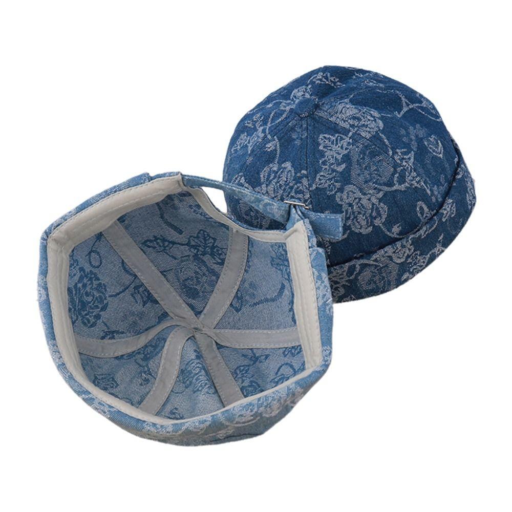 Rolled Cuff Brimless Skullcap Washed Cotton Sailor Hat Fashion Melon Cap Hip Hop Outfits