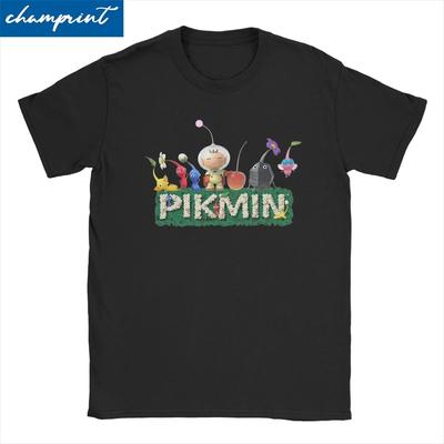 Kawaii Pikmin футболки для женщин унисекс, винтажные футболки из 100% хлопка с круглым вырезом, футболки с героями мультфильмов, топы с короткими рукавами и графикой