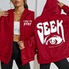 Seek Anticipated Gaze Design Women Zipper Hoodies Soft Casual Hoody Fleece Pocket Hoodie Comfortable Woman Clothing