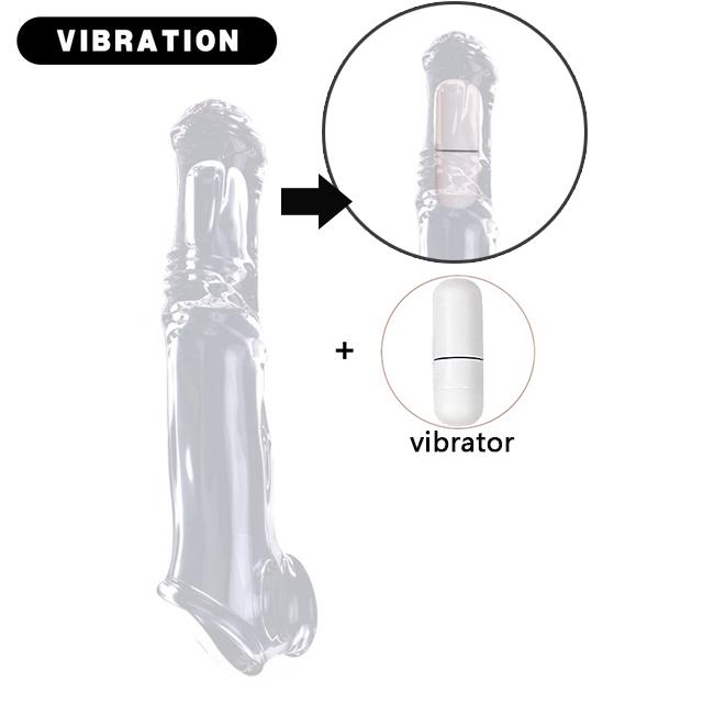 Penis Extender Sleeve Reusable Silicone Condoms Delay Ejaculation Penis Massage Erotic Toys for Men