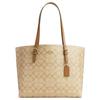 Mollie Classic Monogram Сумка-тоут с центральным отделением на молнии из покрытого холста и кожи Женская сумка-тоут Светло-хаки 1665-IMNLJ