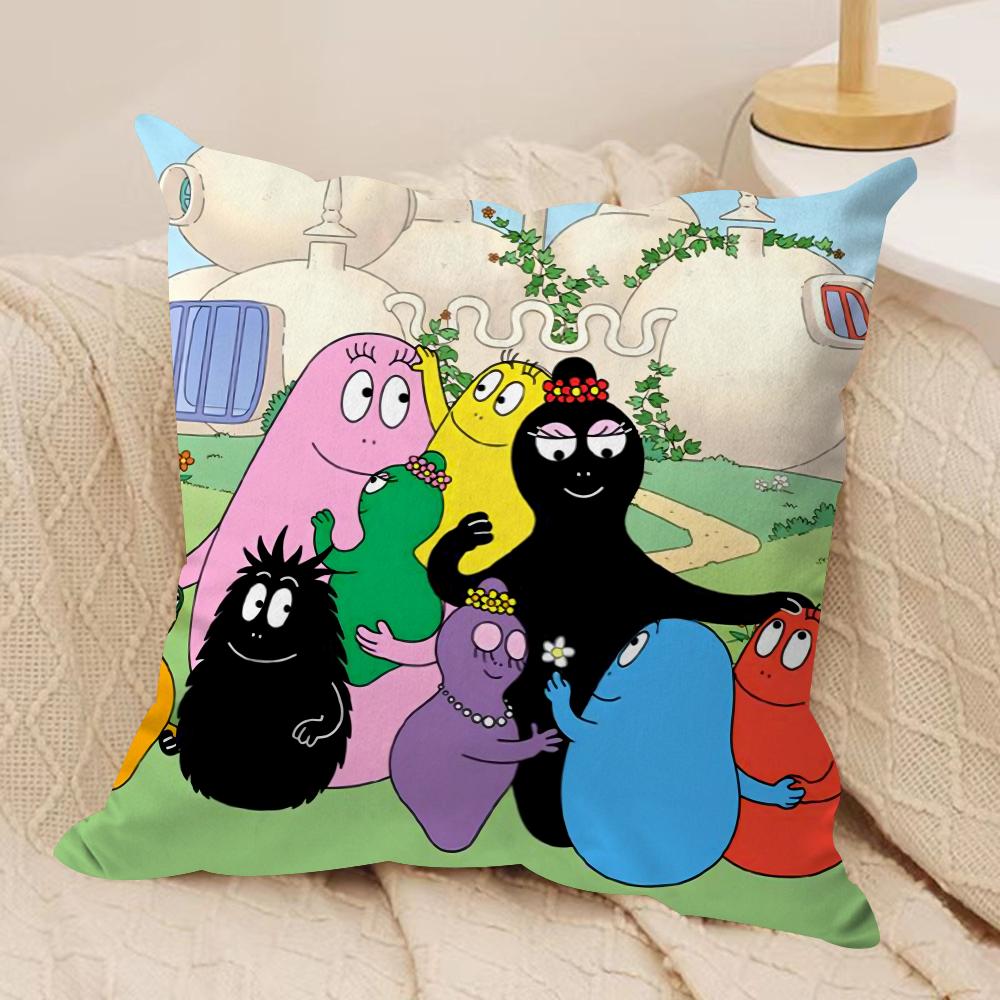 BBarbapapa EExquisite Cushion Cover Soft Plush Throw Pillow Cover DoubleSided Decorative Cushion Case Sofa Bedroom Home Decor