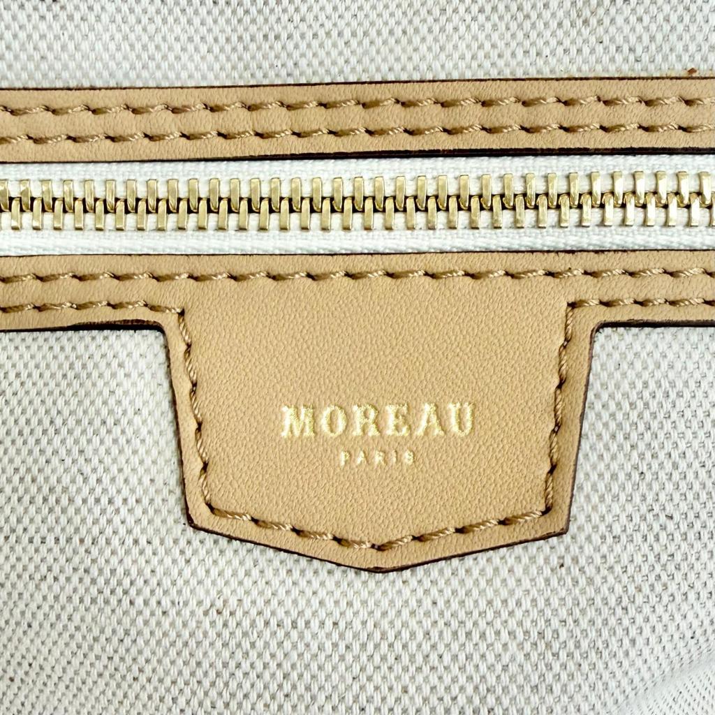Great MOREAU PARIS Tote Bag Saint-Tropez GM beige Coated canvas Women Used