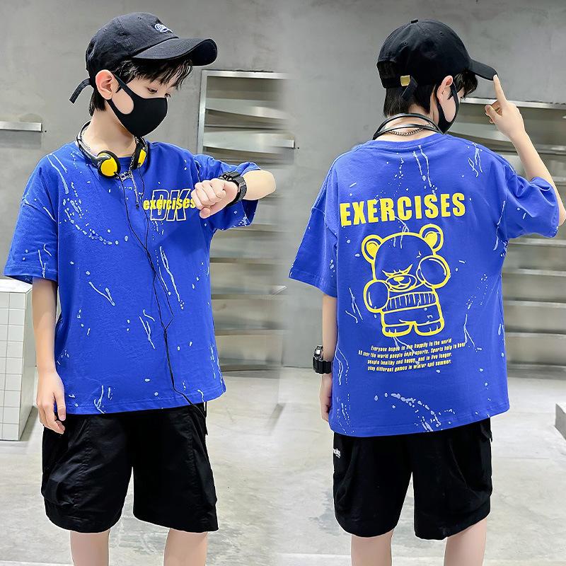 Детская повседневная хлопковая футболка, летний модный топ для мальчиков