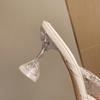 Women's High-heeled Shoes Crystal Open-heeled High-heeled Shoes Women's Summer Women's Party Wedding Shoes Large