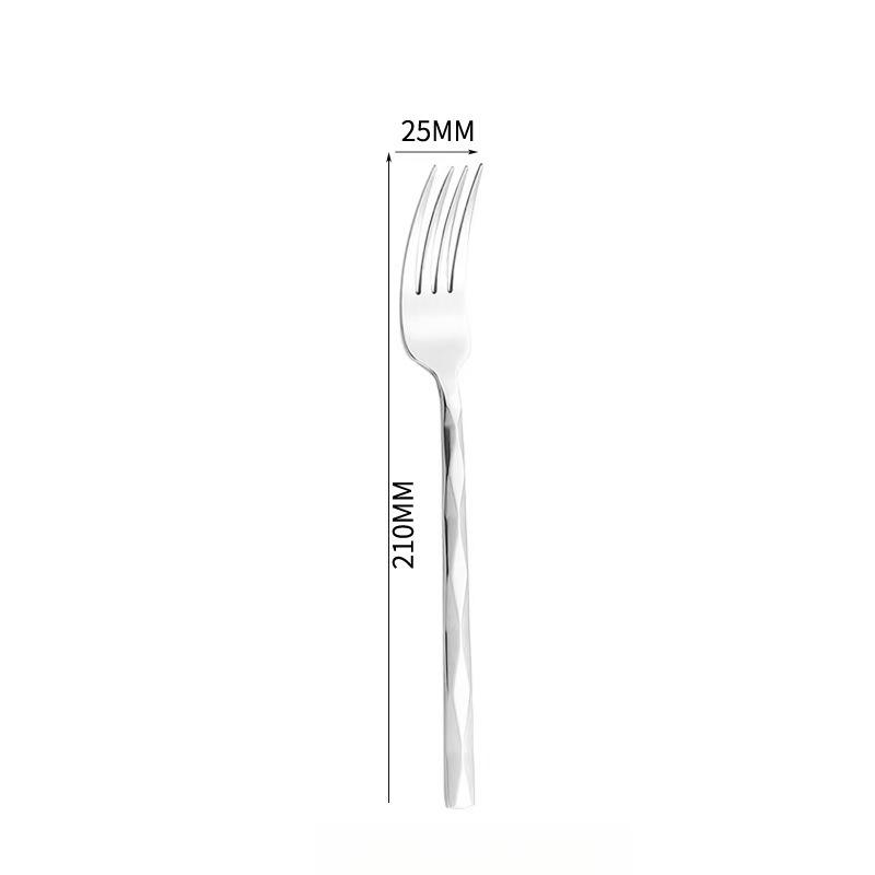 Luxury Rhombus Stainless Steel Cutlery, Steak Knife Fork Spoon Teaspoon Teafork For Home & Hotel
